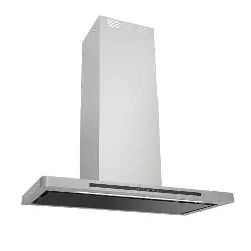 Linea - Designer Black Glass Door Wall Hood - Options