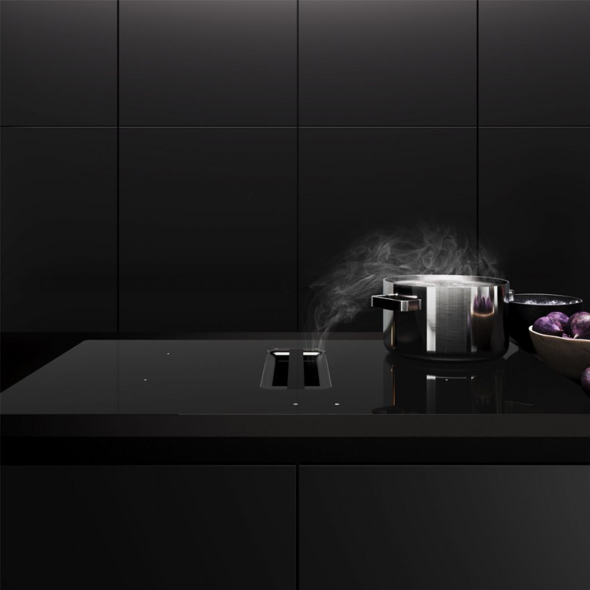 Induction Hob with Downdraft Extractor with Built-In Induction Hob