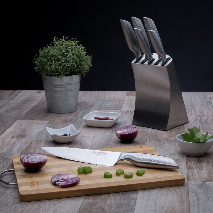 Kitchen knives - with knife block Stainless Steel 