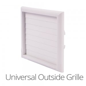 Universal Louvred External Wall Vent - 100mm (4"), 125mm (5") or 150mm (6") 