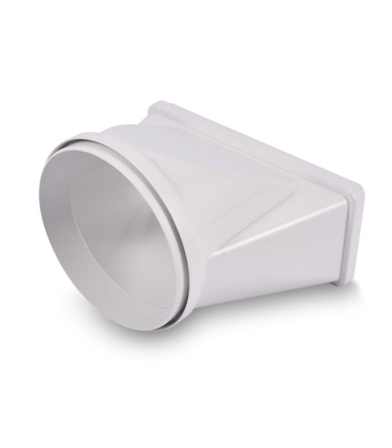100mm Round To Flat Rectangular Horizontal Connector