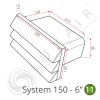 System 150 Rectangular Grille Line Drawing
