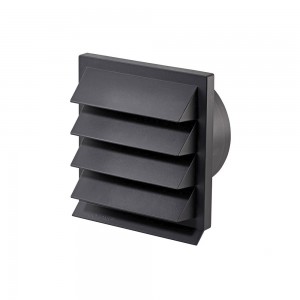 125mm 5" Dark Grey Louvered Wall Vent Grille - Anthracite