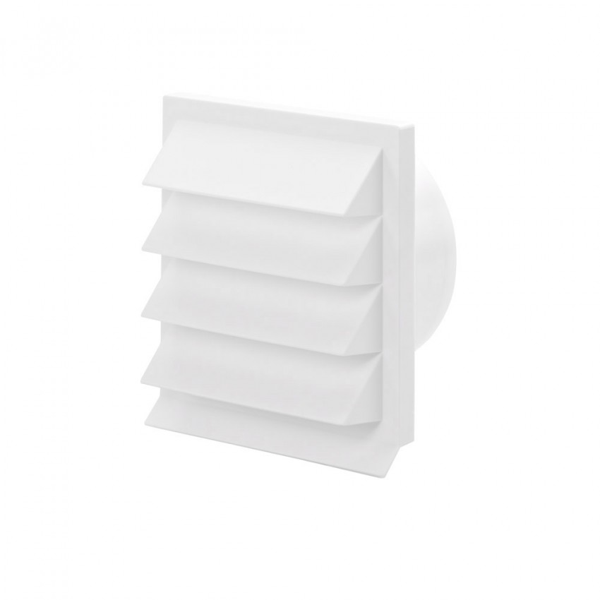 125mm 5" Louvered Wall Vent Grille - White