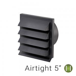 125mm Dark Grey Louvered Wall Vent Grille - Anthracite
