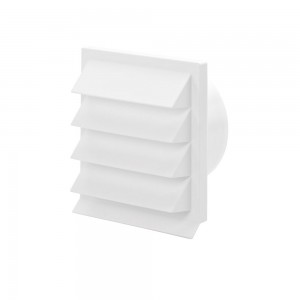 150mm Louvred Wall Grill Vent White