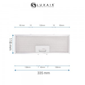 Louvred Ventilation Grille - White - 260mm x 90mm