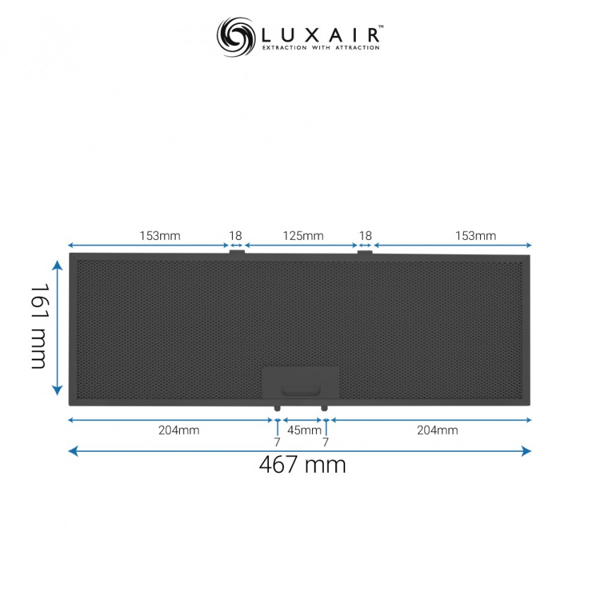 Metal Grease Filter 467mm x 161mm Black