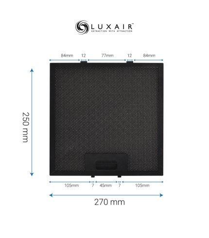 Metal Grease Filter 250mm x 270mm - Black