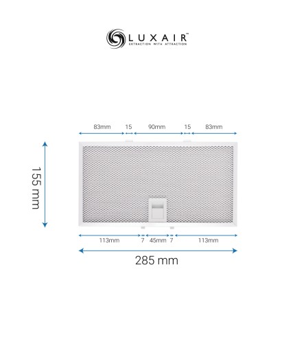 Metal Grease Filter 285mm x 155mm