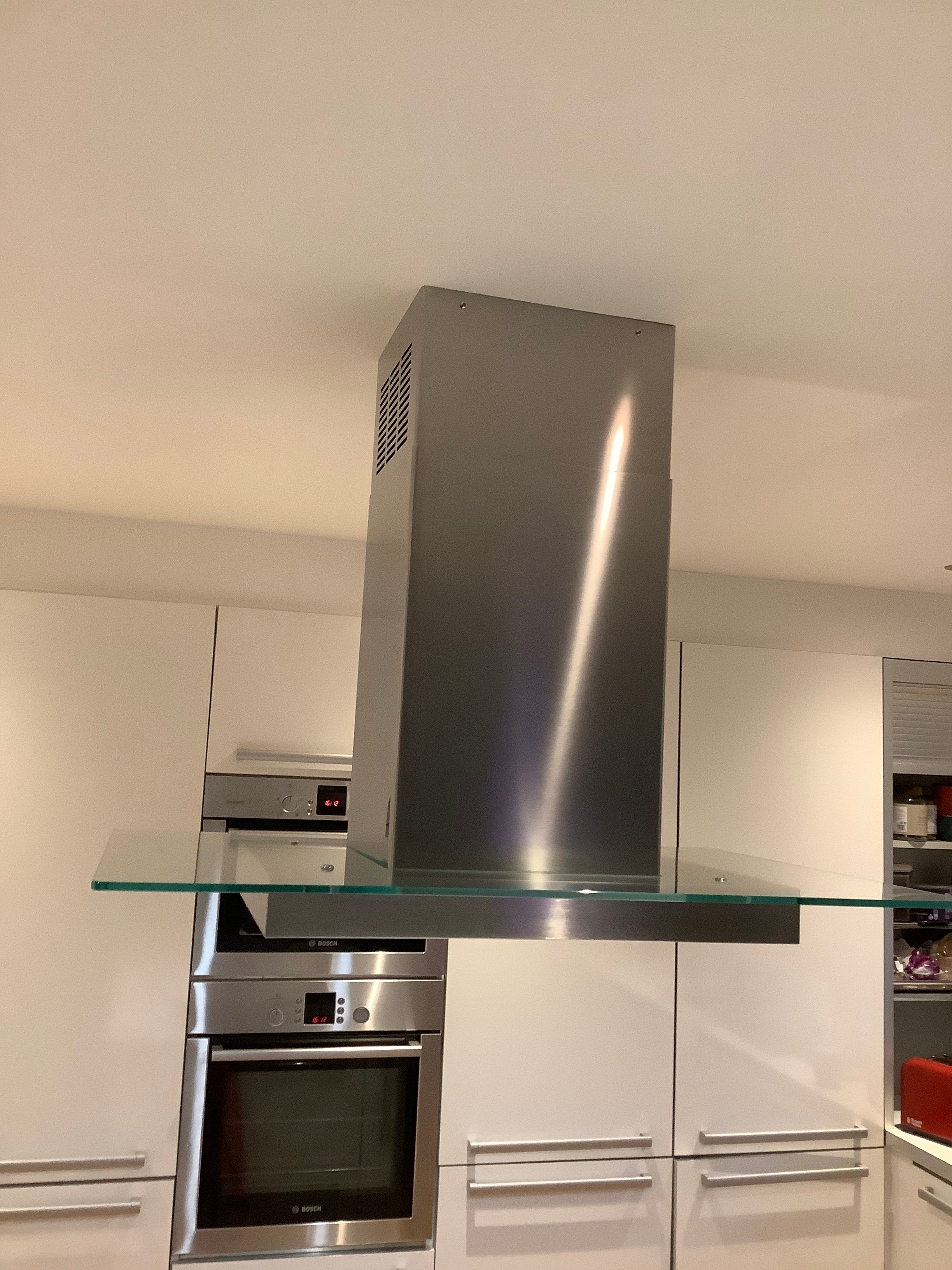 Campana extractora de isla - LA-90-CVD-ISL - Luxair Cooker Hoods Kitchen  Extractors - con iluminación integrada / negra